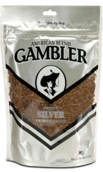 Gambler Silver Ultra Light Rolling Tobacco made in USA, 4 x 6oz bags, 680g total.