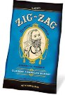 Zig-Zag Light Rolling Tobacco made in USA, 36 x 0.75 oz pouches, 765g total.