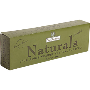 Nat Sherman Naturals Menthol King Size cigarettes made in USA, 6 cartons, 60 packs.