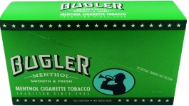 Bugler Menthol Rolling Tobacco made in USA, 1326 g total in 18.4 g pouches.