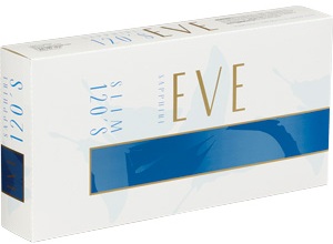 Eve 120 Slim Ultra Lights Sapphire cigarettes made in USA, 4 cartons, 40 packs. Free shipping!