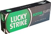 Lucky Strike Menthol Silver 100 Box cigarettes made in USA. 4 cartons, 40 packs. Free shipping!