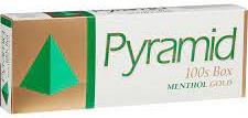 Pyramid Menthol Gold 100 cigarettes made in USA, 4 cartons, 40 packs. Free shipping!