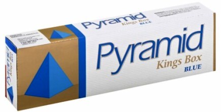 Pyramid Blue King Box cigarettes made in USA, 4 cartons, 40 packs. Free shipping!
