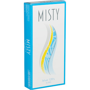Misty Slims 120 Blue Lights Box cigarettes made in USA, 4 cartons, 40 packs. Free shipping!