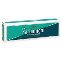 Parliament Menthol Lights Box cigarettes made in USA, 40 packs, 4 cartons. Free shipping!