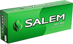 Salem 100 Menthol Box cigarettes made in USA, 4 cartons, 40 packs. Free shipping!